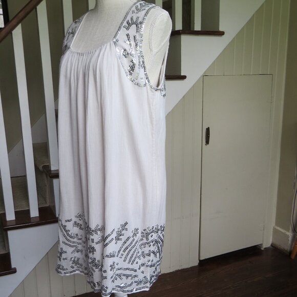 Calypso St. Barth Sleeveless Gauzy Cotton Sequin Dress Lined SIZE LARGE - Picture 5 of 10